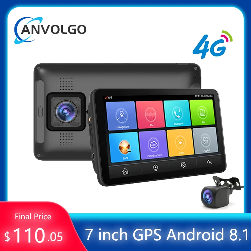 Портативный автомобильный DVR 7-дюймовый 4G Автомобильный GPS-навигатор бесплатные