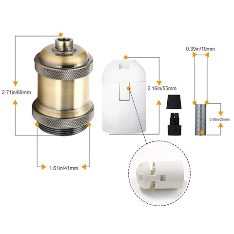 Sphoon Антикварный цоколь для лампы E27 алюминий