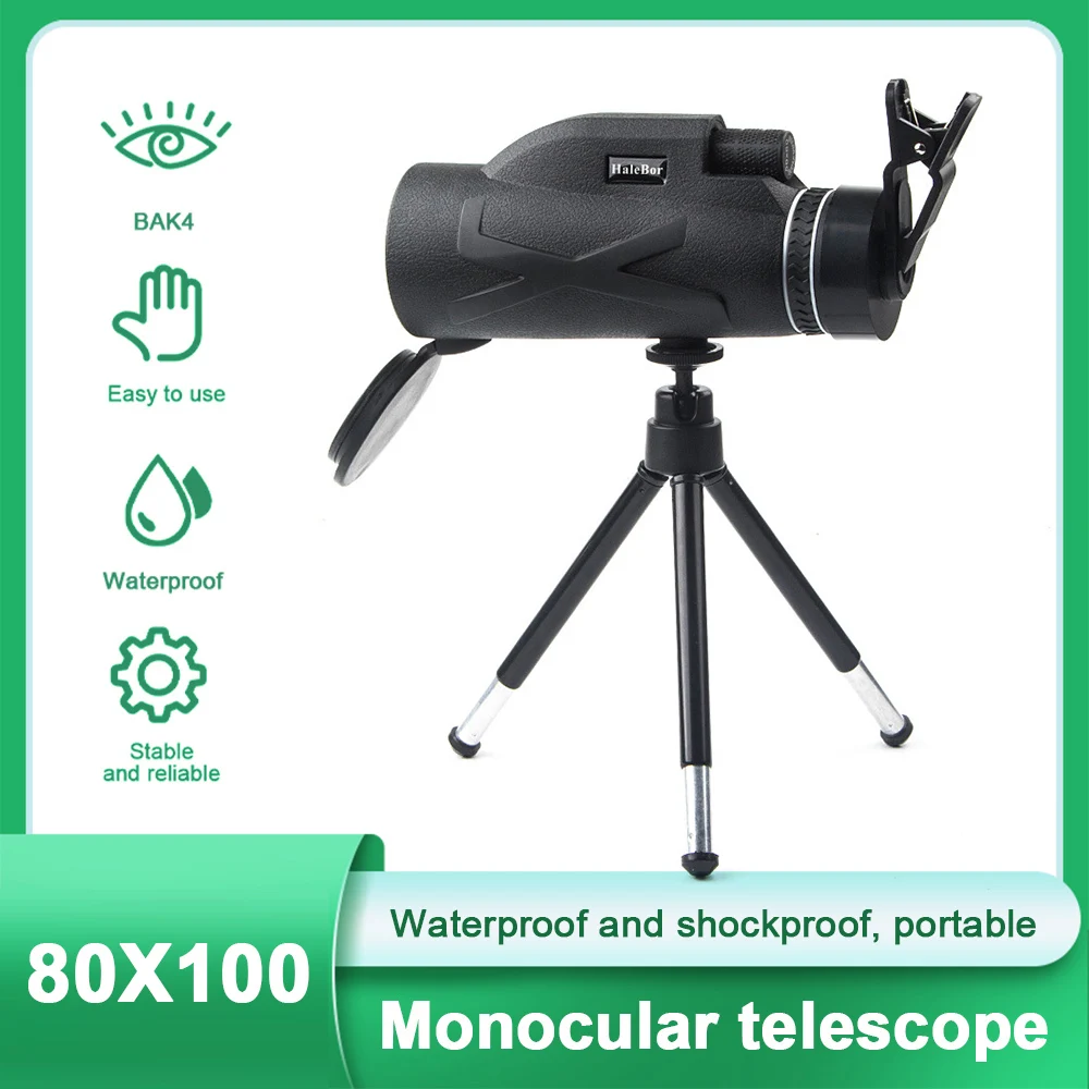 

Telescope 80x100 Zoom High Power Professional Monocular Portable Long Range Telescope For Phone Hunting Camping Bird Watching