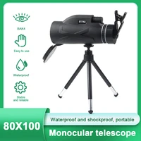 telescope 80x100 zoom high power professional monocular portable long range telescope for phone hunting camping bird watching