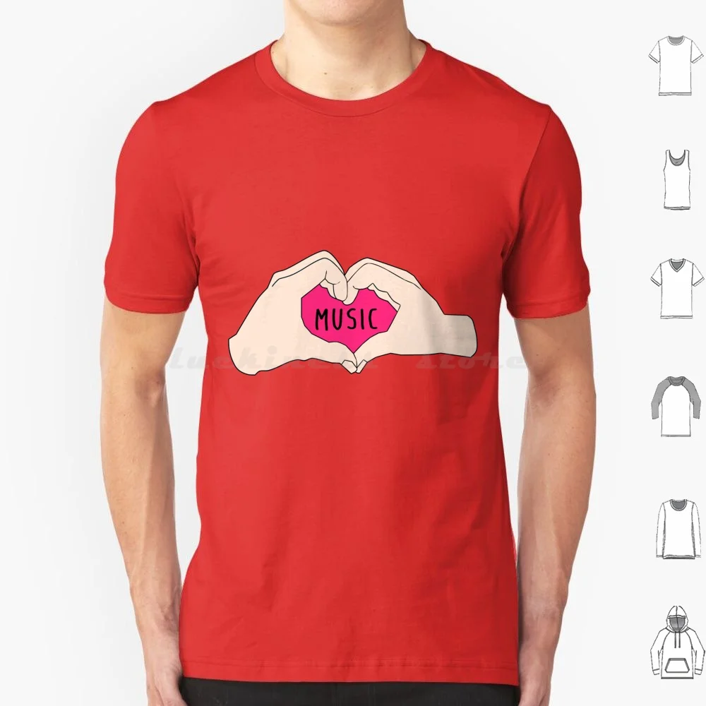 Футболка с надписью I Love Music 6Xl хлопковая крутая футболка Heart Hands Skin укулеле скрипки