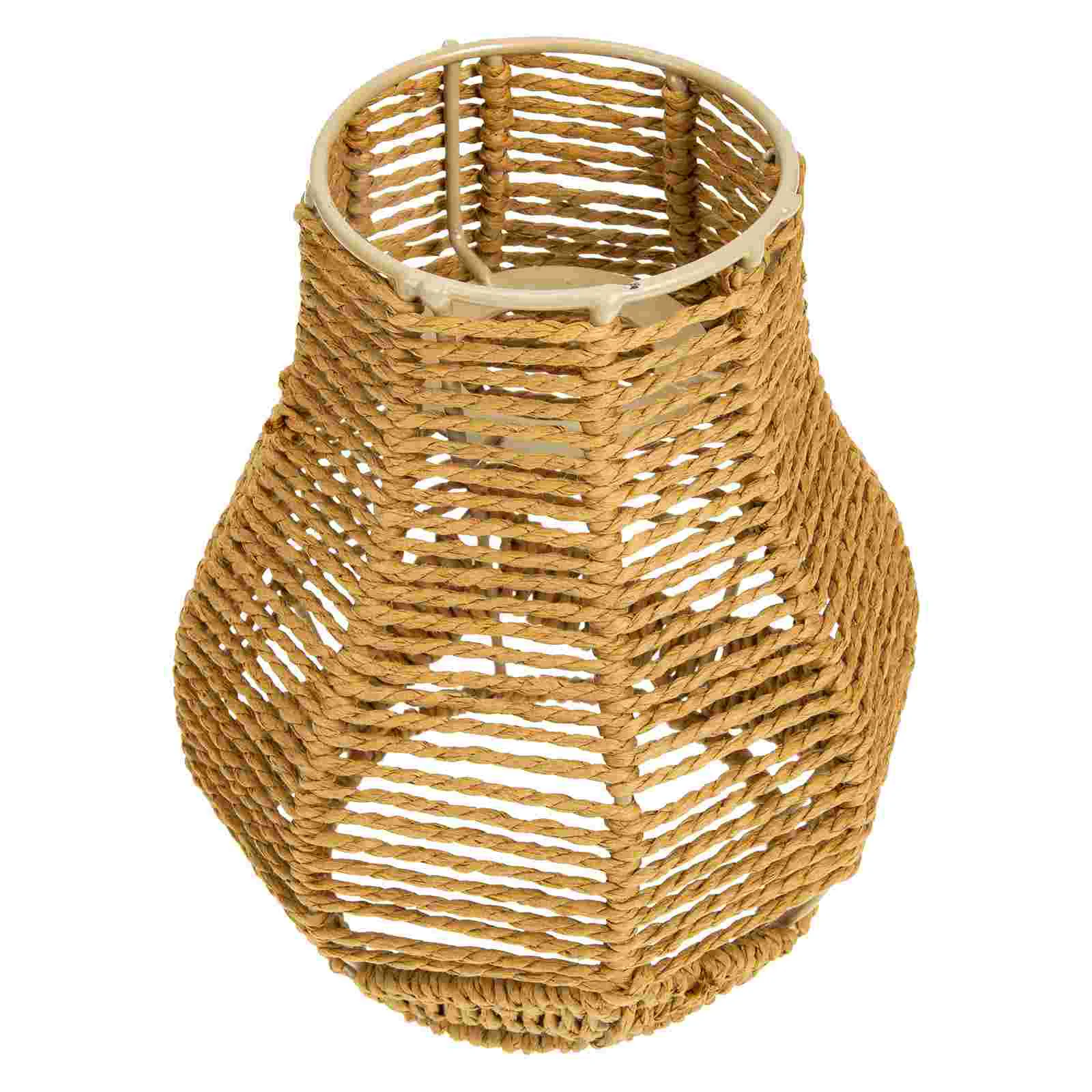 

Paper Rope Lampshade Cover Light Chandelier Black Pendant Chinese Style Home Festival Boho Decor