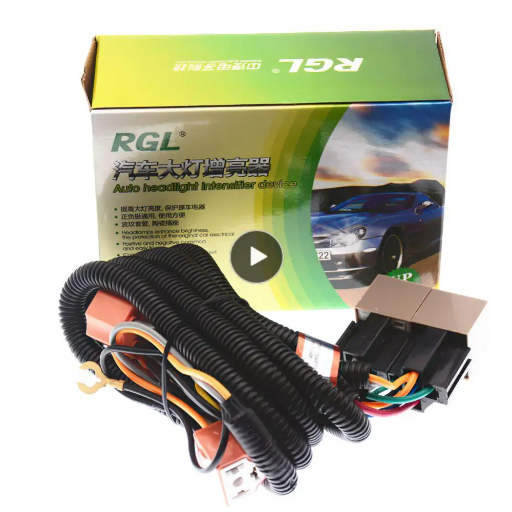 

H4 Relay Wiring Harness Plug Kit Plug And Play Line Ceramic Relay Wiring Harness Kit Universal Car Accessories For Auto Headlamp