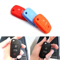 for audi q3 q7 a1 a3 a4 a6 tt r8 s6 sq5 rs4 silicone car 3 buttons key cover case shell