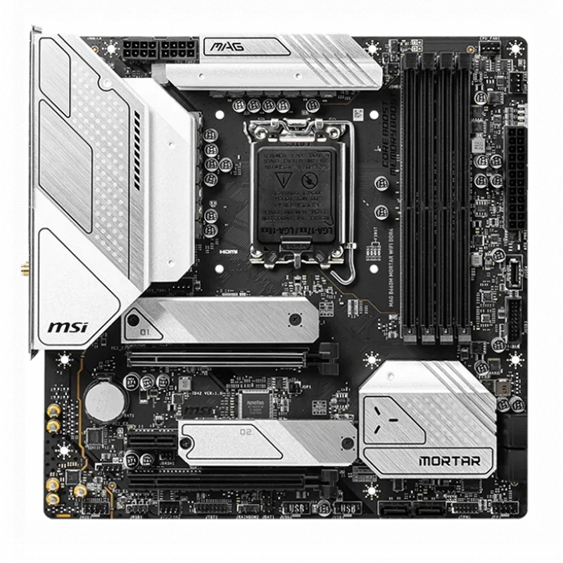 Фото Материнская плата B660M Mortar WIFI DDR4 MATX для игрового ПК, LGA 1700, B660, 7.1 USB 2.0, USB 3.2 Gen1, с охлаждающей системой Armor 4 DDR4 №2