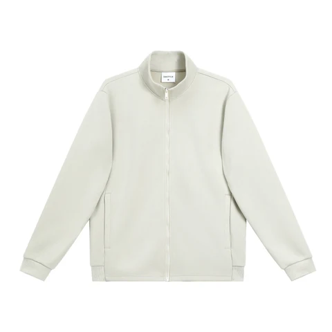 Уличный однотонный пуловер с длинными рукавами, легкая уличная одежда, мужские толстовки с воротником-стойкой, повседневная куртка-кардиган на молнии