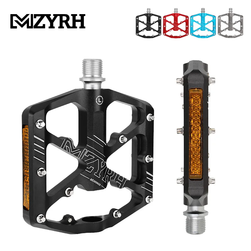 

MZYRH Bike Pedal Reflective 3 Bearings Non-Slip MTB Pedals Aluminum Alloy Flat Applicable Waterproof Bicycle Bicycle Accessories