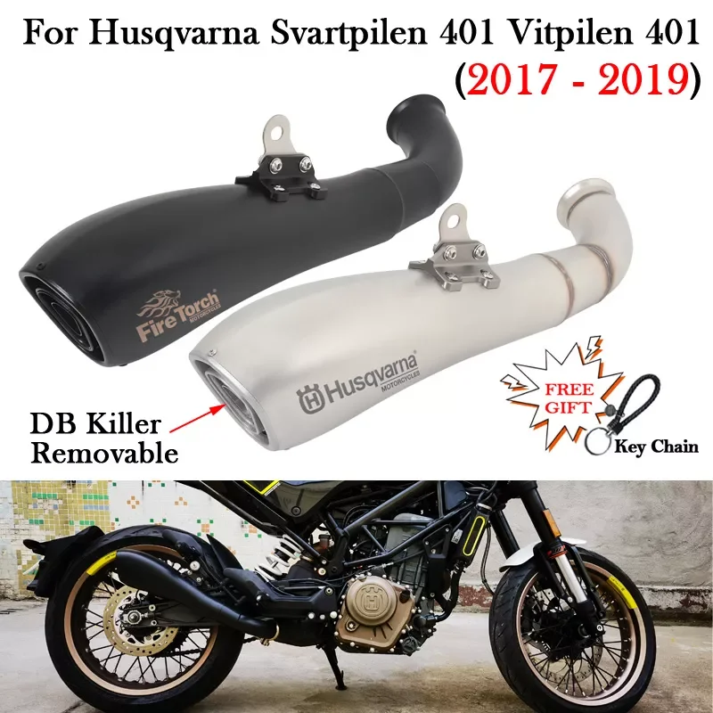 

NEW2023 for Husqvarna Svartpilen 401 Vitpilen 401 2017 2018 2019 Motorcycle Exhaust Middle Link Pipe DB Killer Silencer Escape M