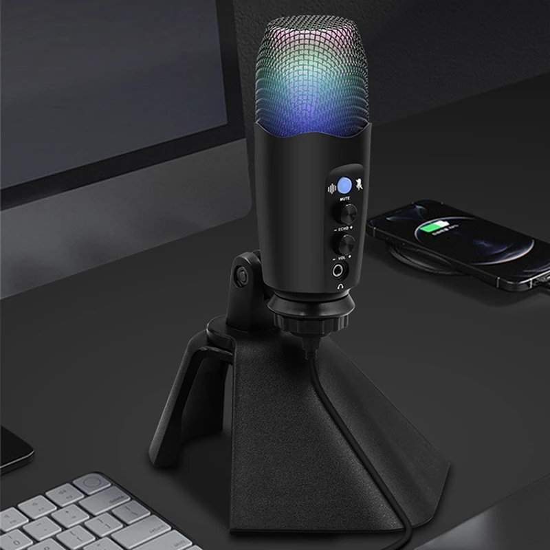 Однонаправленный конденсаторный USB-микрофон микрофон с шумоподавлением DSP