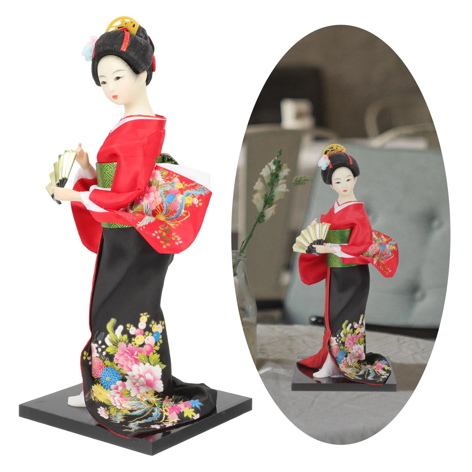 

Gift Kimono Office Japanese Decor Home Tabletop Geisha Ornament Wood Desktop Dolls