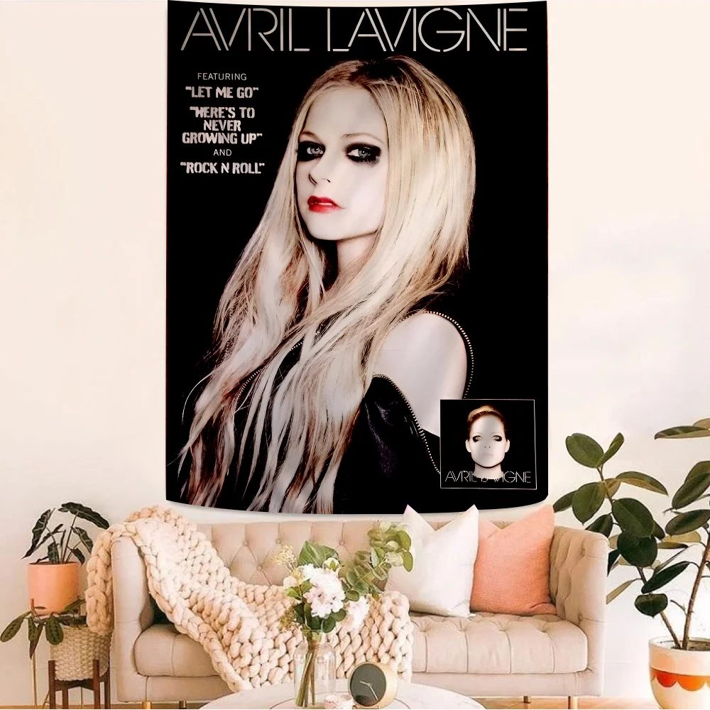 Singer A-Avril L-Lavigne Cartoon Tapestry Wall Hanging Decoration Household Home Decor