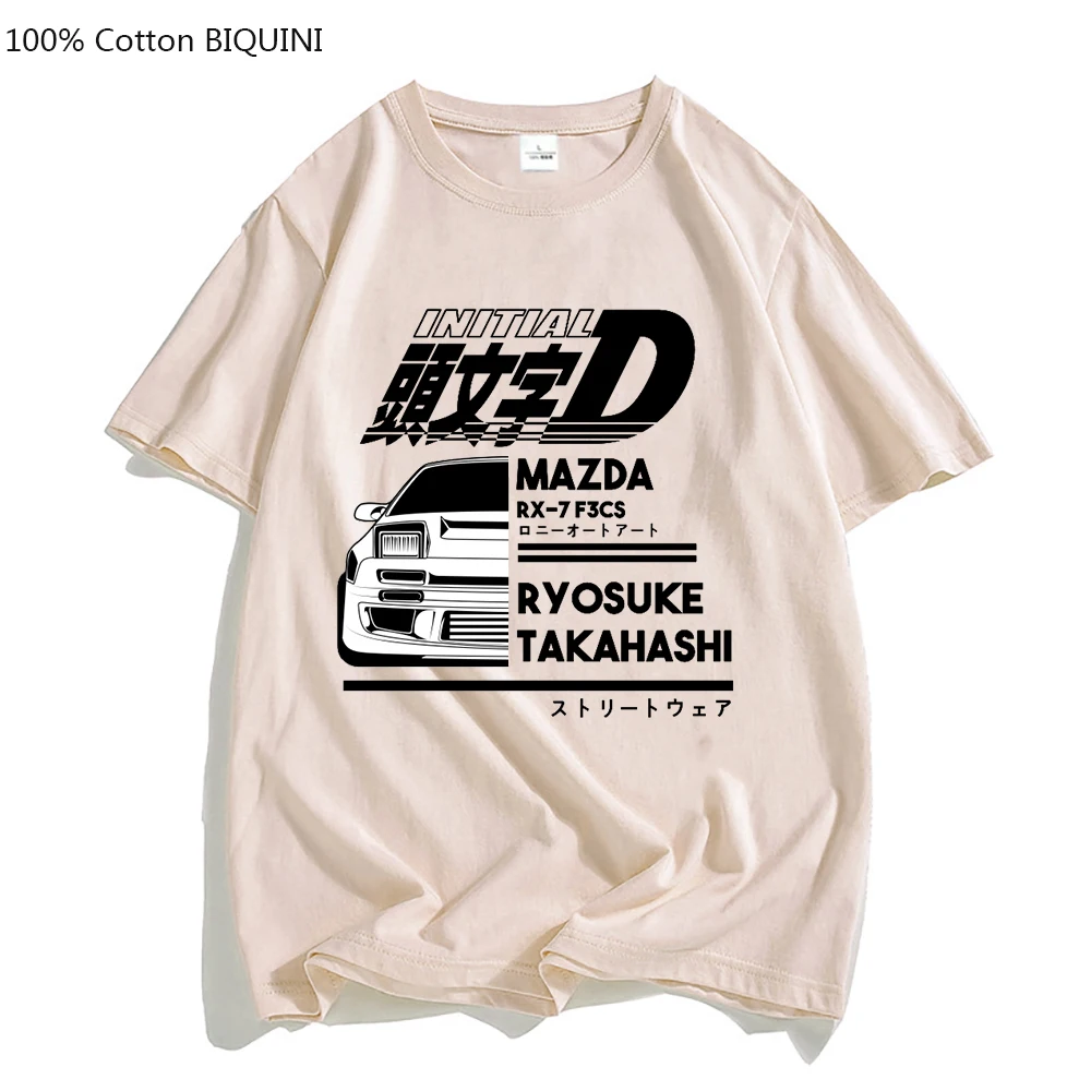 Ae86 Initial D Аниме Футболка Унисекс Летняя Повседневная С Круглым Вырезом И Коротким
