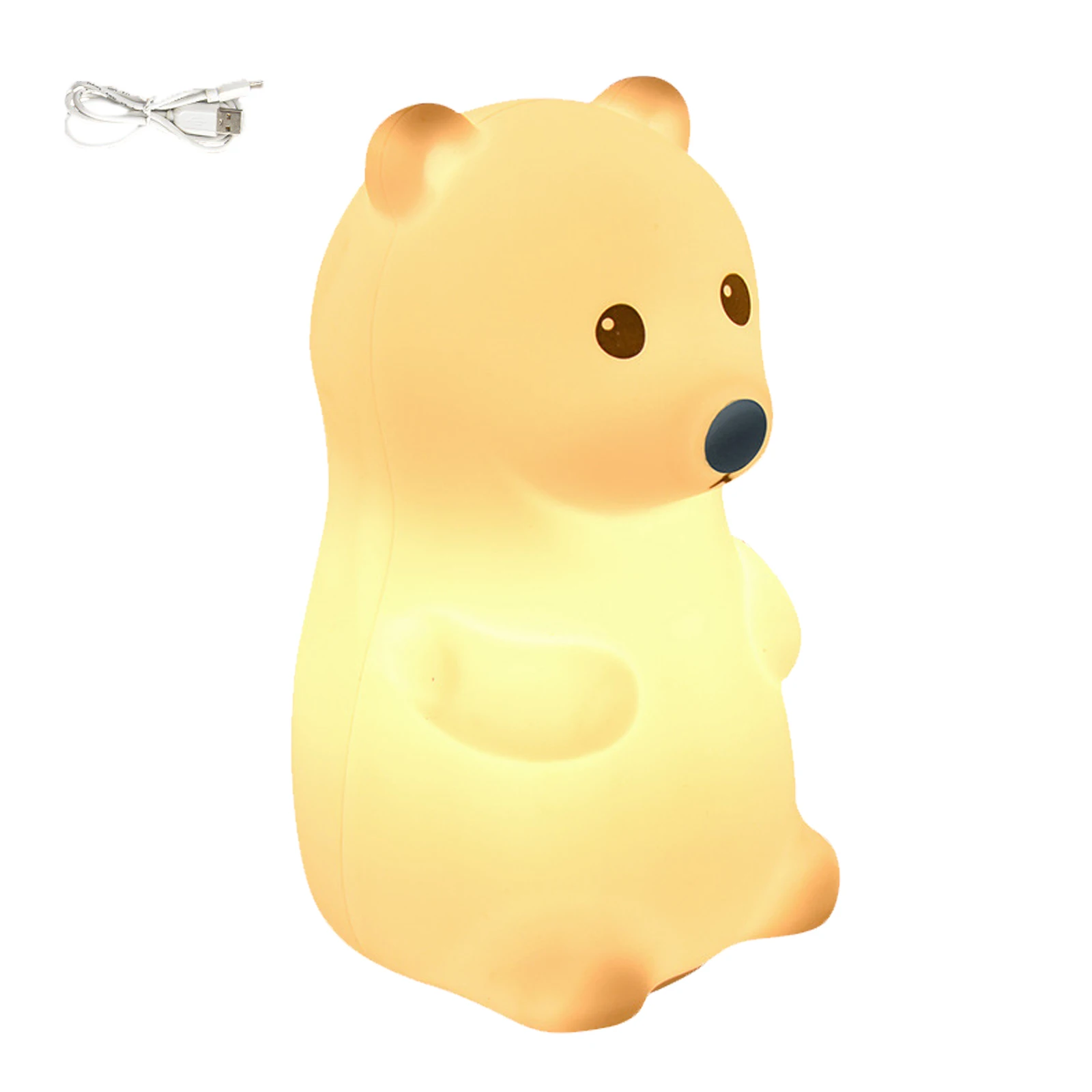 

Cute Bear Cartoon Clap Lights USB Charging Companion Reading Smart Night Light Children's Room Bedside Sleep Lamp