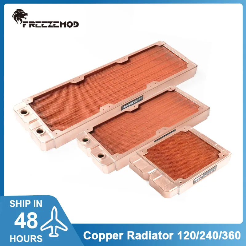 

FREEZEMOD 30mm Thickness Pure Copper Computer Radiator 120/240/360mm PC Water Cooling Cooler Heatsink G1/4‘’ Thread