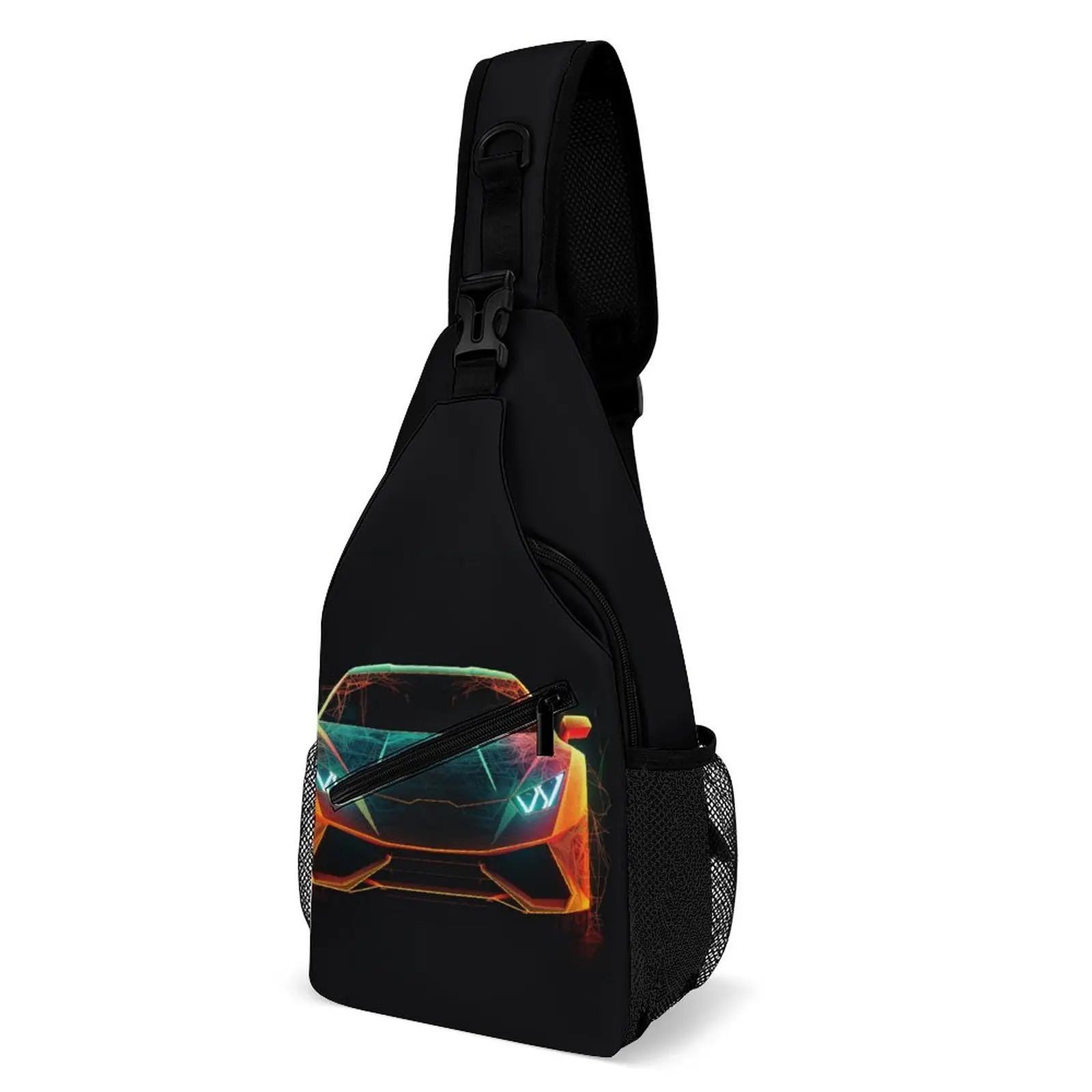 

Noble Sports Car Shoulder Bags Line Art Neon Kawaii Chest Bag Boy Phone Travel Sling Bag Running Print Crossbody Bags