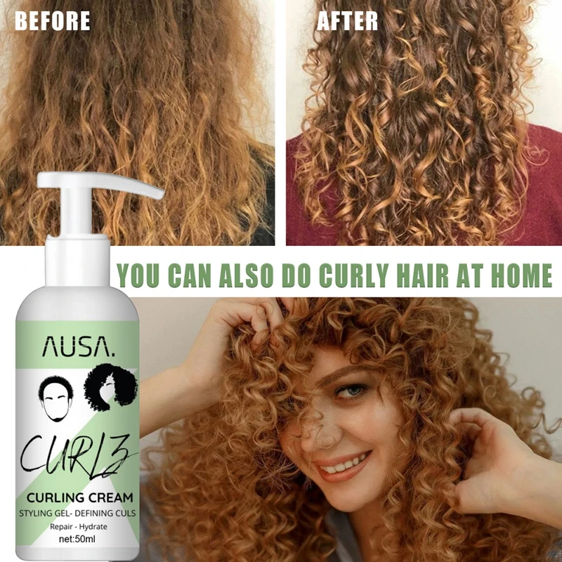 

Hair Elastin Styling Gel Natural Long Lasting Curls Fluffy Hairstyle Repair Nourish Hair Care Cream Curling Essence 50ml