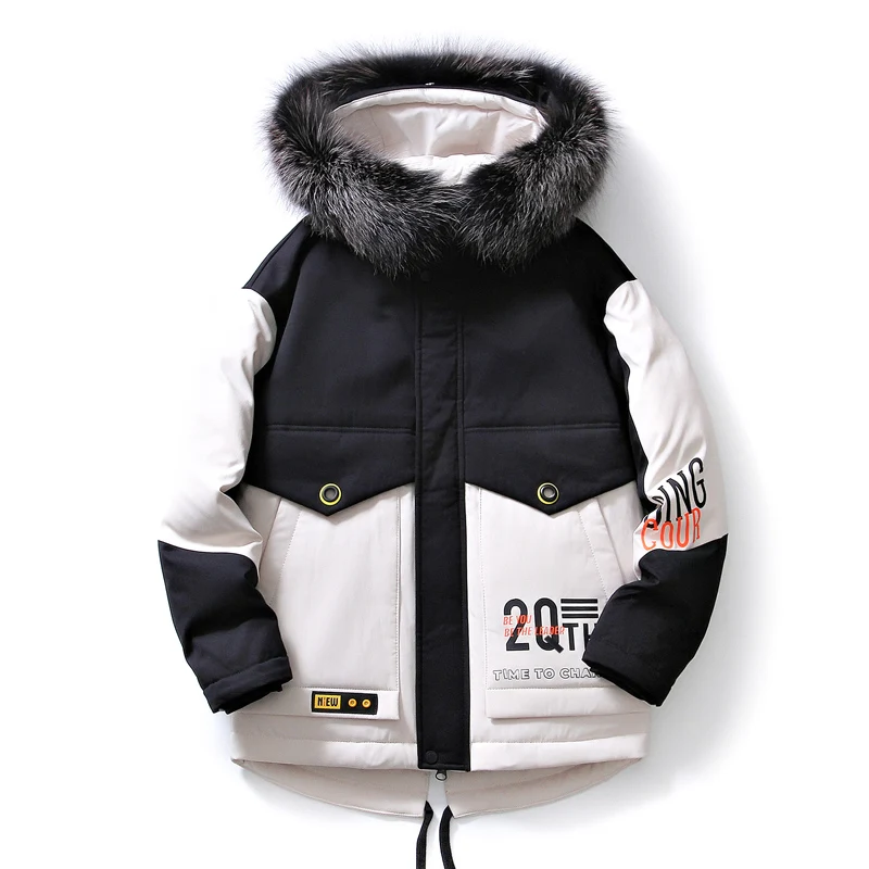 Puffer Jacket Men Jackets Thicken Warm Cotton Padded Jacket Spring Winter Fur Collar Casual Coats 2023 Plus Size 4XL