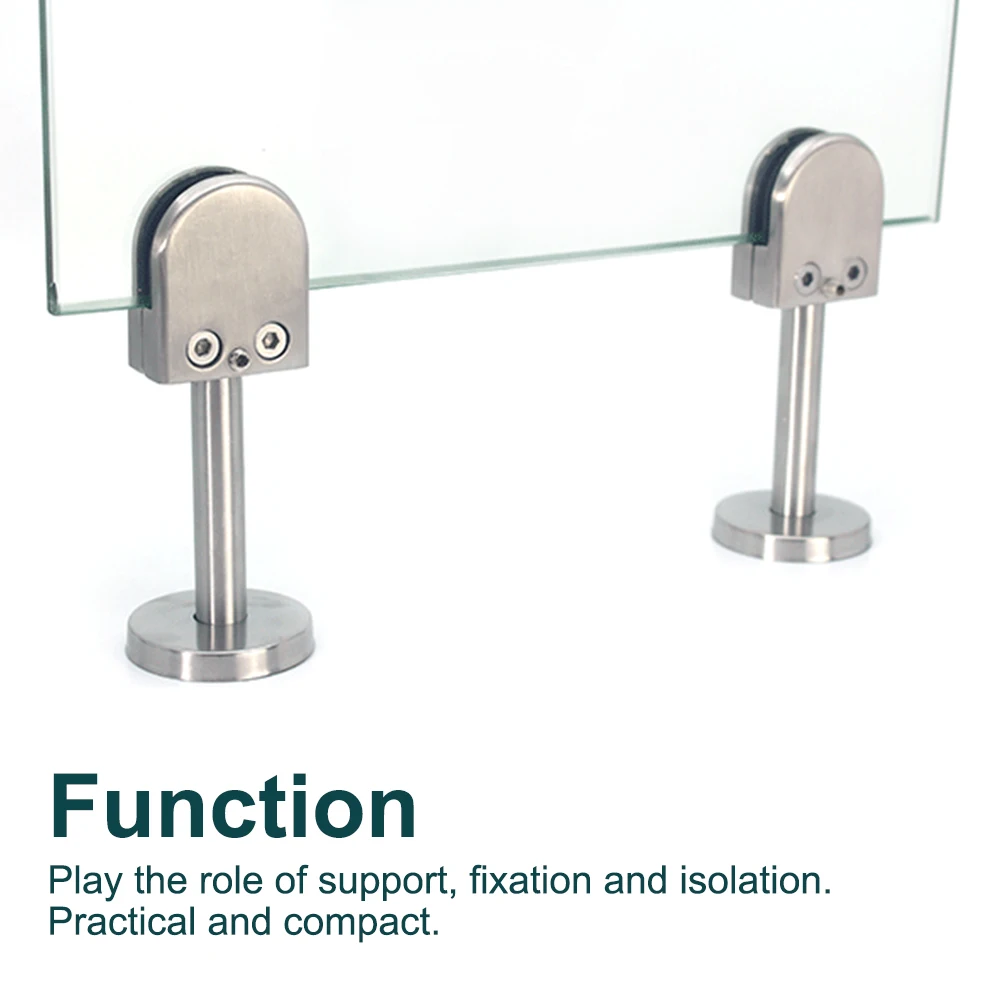 

2pcs/set Easy Install Shelf Holder For Handrail With Screws Home Stainless Steel Glass Clip Clamp Durable Hotel Window Support