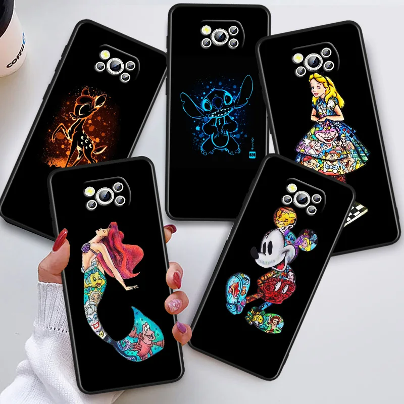 

Disney Princess Marvel Phon Case For Xiaomi POCO C50 C40 C31 C3 M5S X4 M4 M3 F4 F3 GT F2 F1 X3 NFC X2 Pro Black Cover