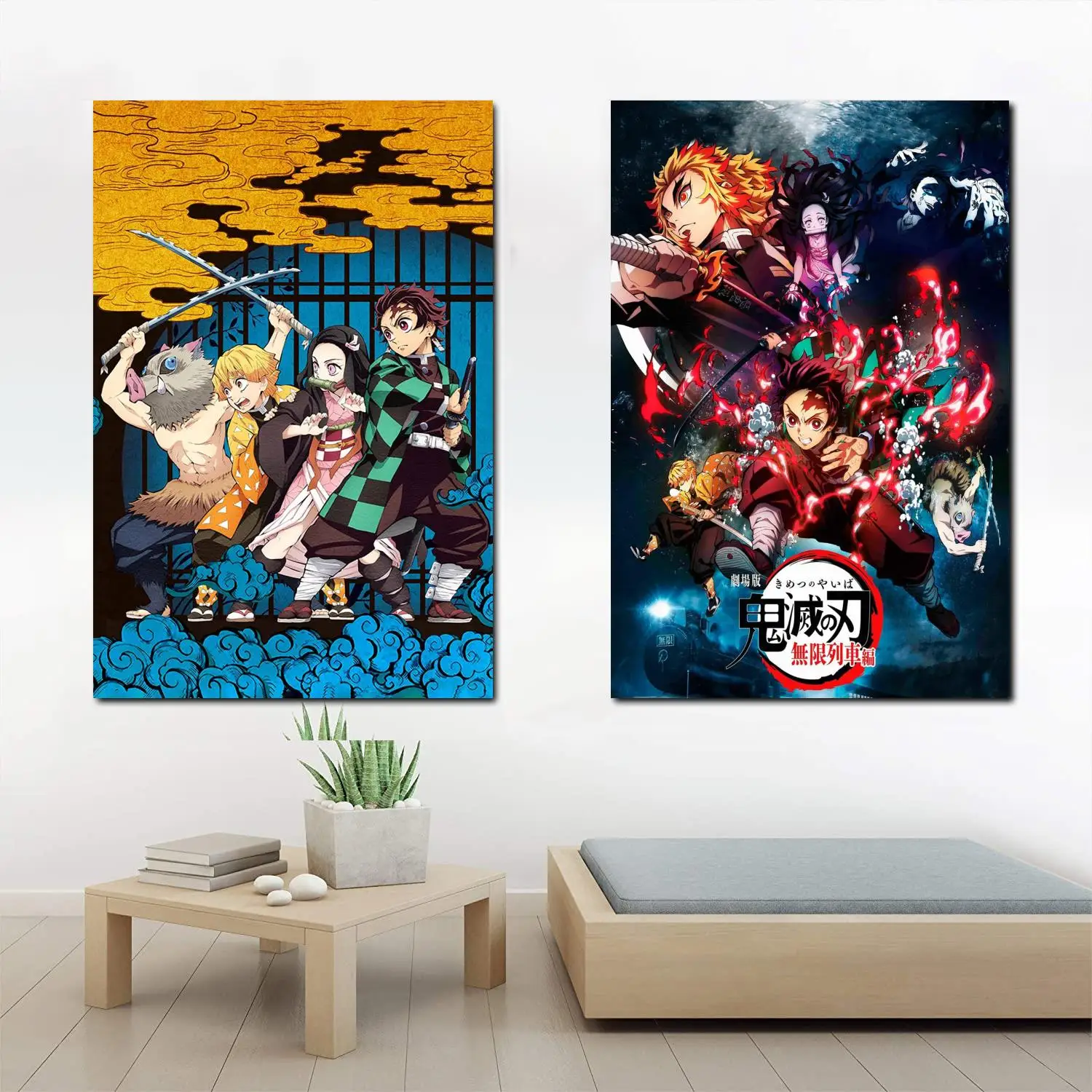 

Classic Poster Demon Slayer HD Canvas Kamado Tanjirou Print Painting Kamado Nezuko Art Wall Picture Home Decoration Background
