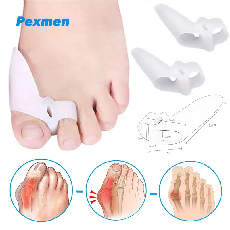 

Pexmen 2Pcs Gel Bunion Corrector Toe Separator Spacer Toe Straighter Relief for Hallux Valgus Overlapping Hammer Toe Protector