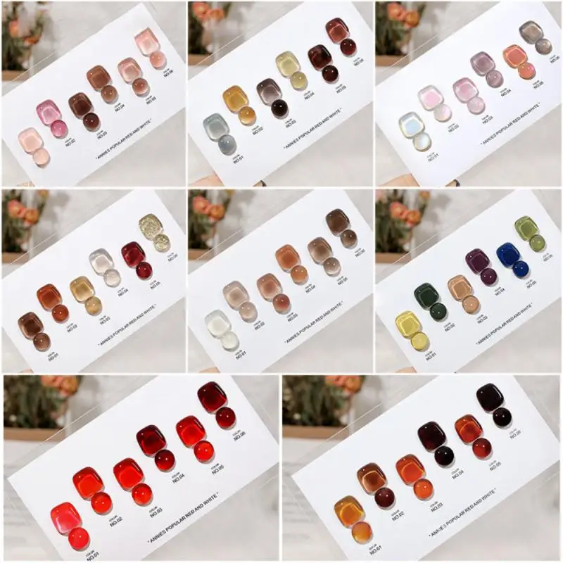 

6colors Cat's Eye Ice Permeating Nail Polish Gel Set Amber Broken Drill Glitter Phototherapy Glue With Display Board Nail Plate