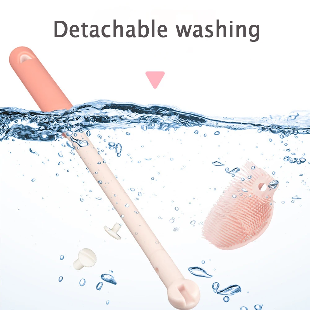 Non-Slip Baby Bottle Brush with Long Handle Silicone Cup Brush Cleaning Brush Drinking Cup Brush Water Bottle Cleaning Tool