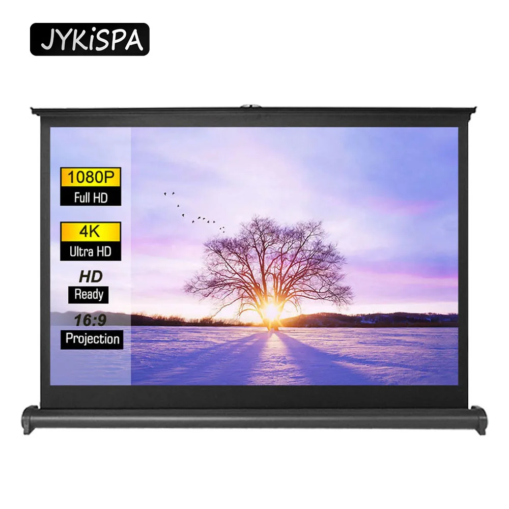

40/50 дюймовый портативный проекционный экран 16:9 4:3 Маленький выдвижной напольный мобильный настольный экран с подставкой легкий портативны...