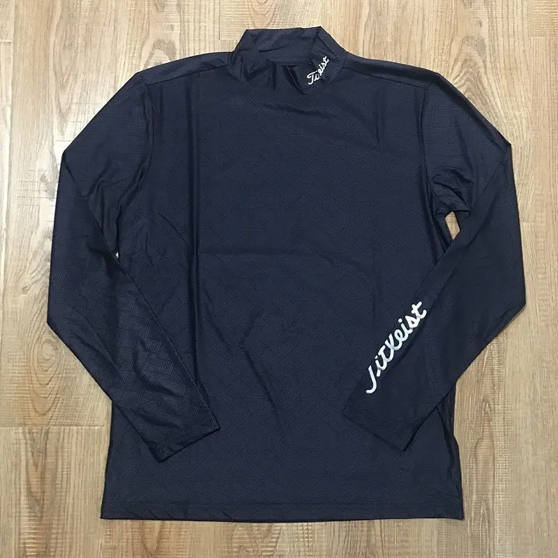 Golf Crew Neck Men's T-shirt Fast Dry Air Permeability Black/White Slim Fit Sports Long-sleeved Shirt Men Top