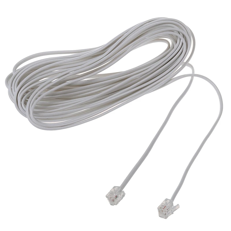 

Модульные телефонные кабели, 5 шт., 9 м, 30 футов, RJ11, 6P2C, белый провод