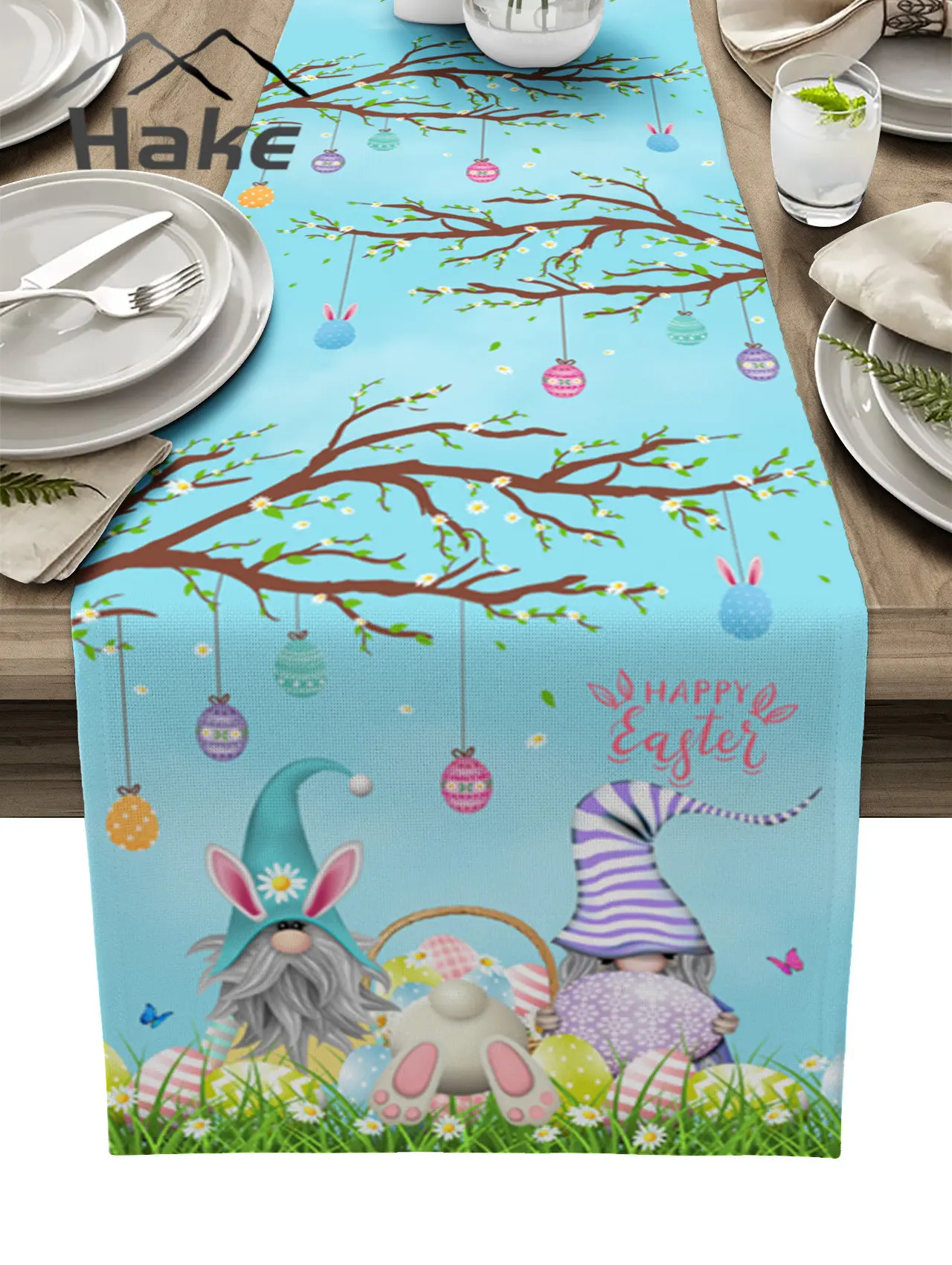 

Пасхальное яйцо гном Кролик цветок Маргаритка настольная дорожка Пасхальная Вечеринка обеденный стол Декор Свадьба Праздник хлопковая ль...