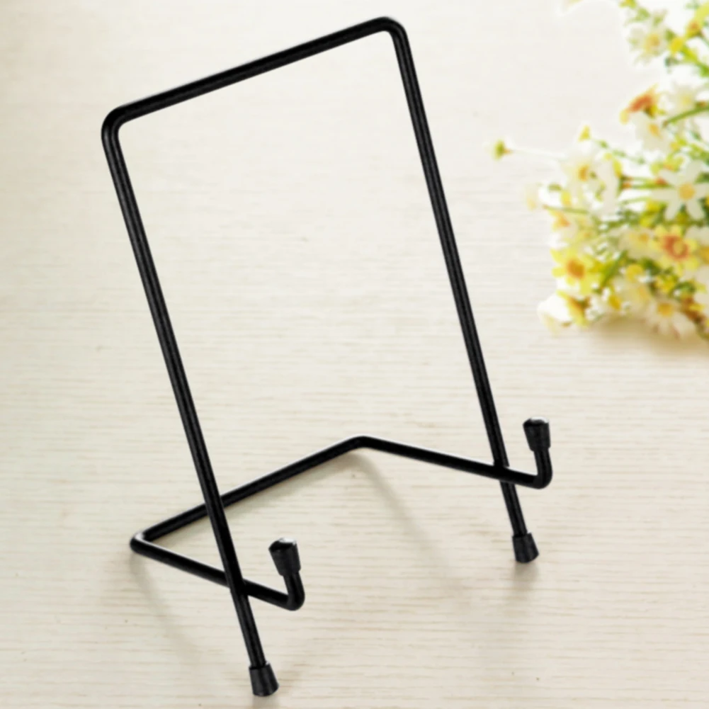 

Decorative Home Dish Bowl Pedestal Photo Holder Easel Plate Art Iron Display Stand Picture Frames Cookbooks Tablets Rack