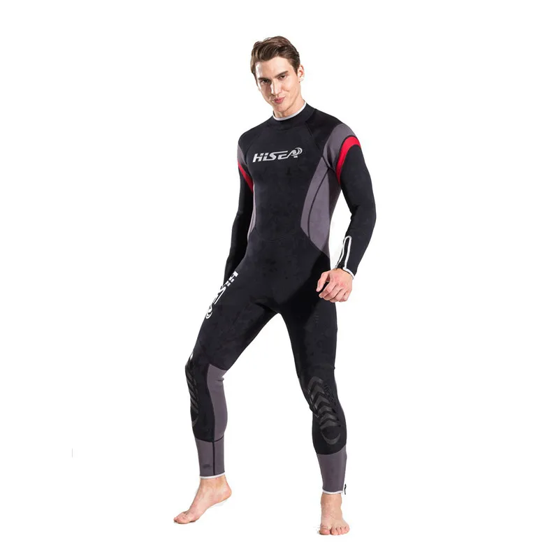 

Hisea 2.5 mm Men neoprene wetsuit Super elasticity color stitching Surf Diving Equipment Jellyfish clothing long sleeved h4