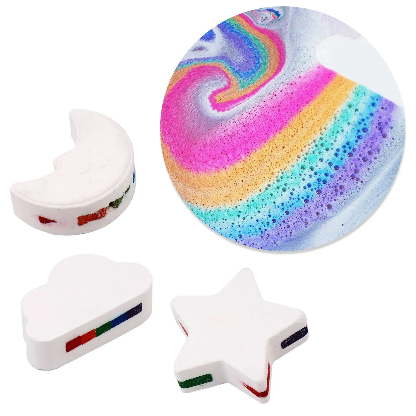 

3 Styles Rainbow Exfoliating Bombs Care Body Moisturizing Massage Skin Brush Bath Ball Cleaner Stress Relief Kids Bath Toy