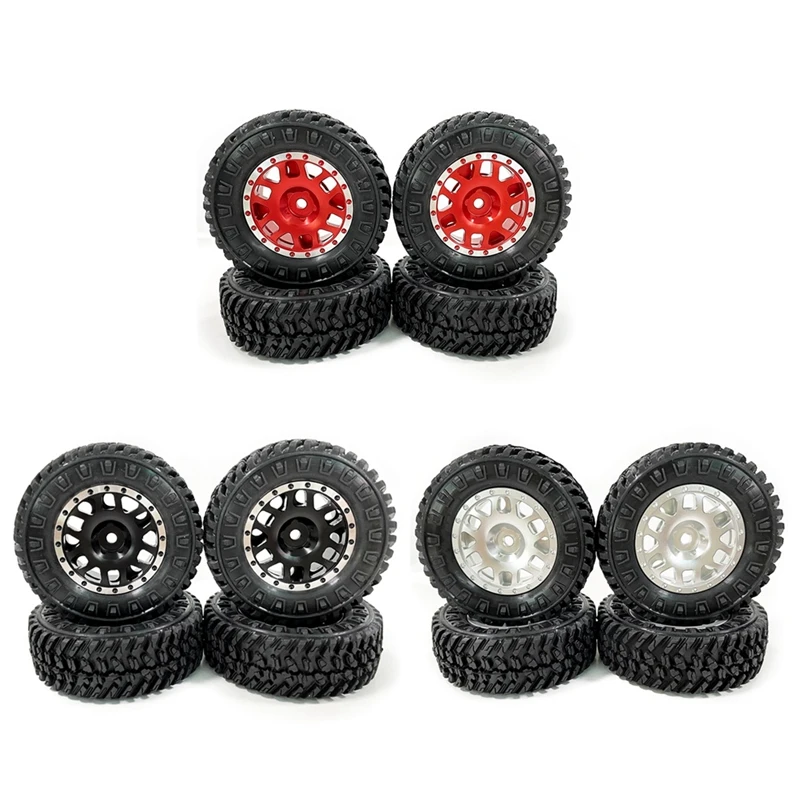 

4PCS 1.0 Tires And Metal Beadlock Wheel Rims Set For 1/24 RC Crawler Car Axial SCX24 FMS FCX24 Enduro24 Parts