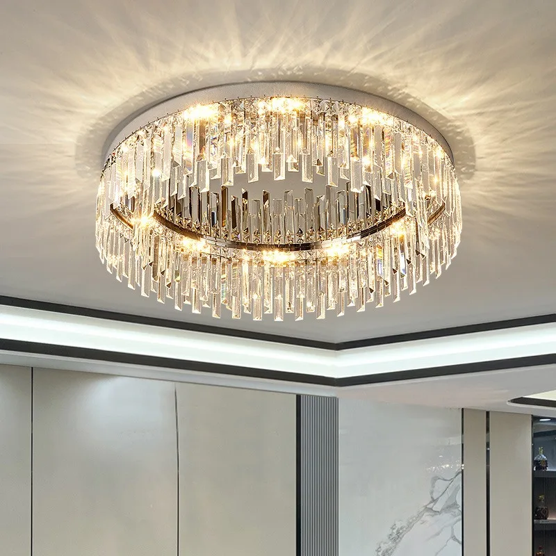 

Chandeliers Luxury Ceiling Light Sliver Plated Crystal LED Home Decor Pendent Lamp Suitable Bedroom Living Room Kitchen Lighting