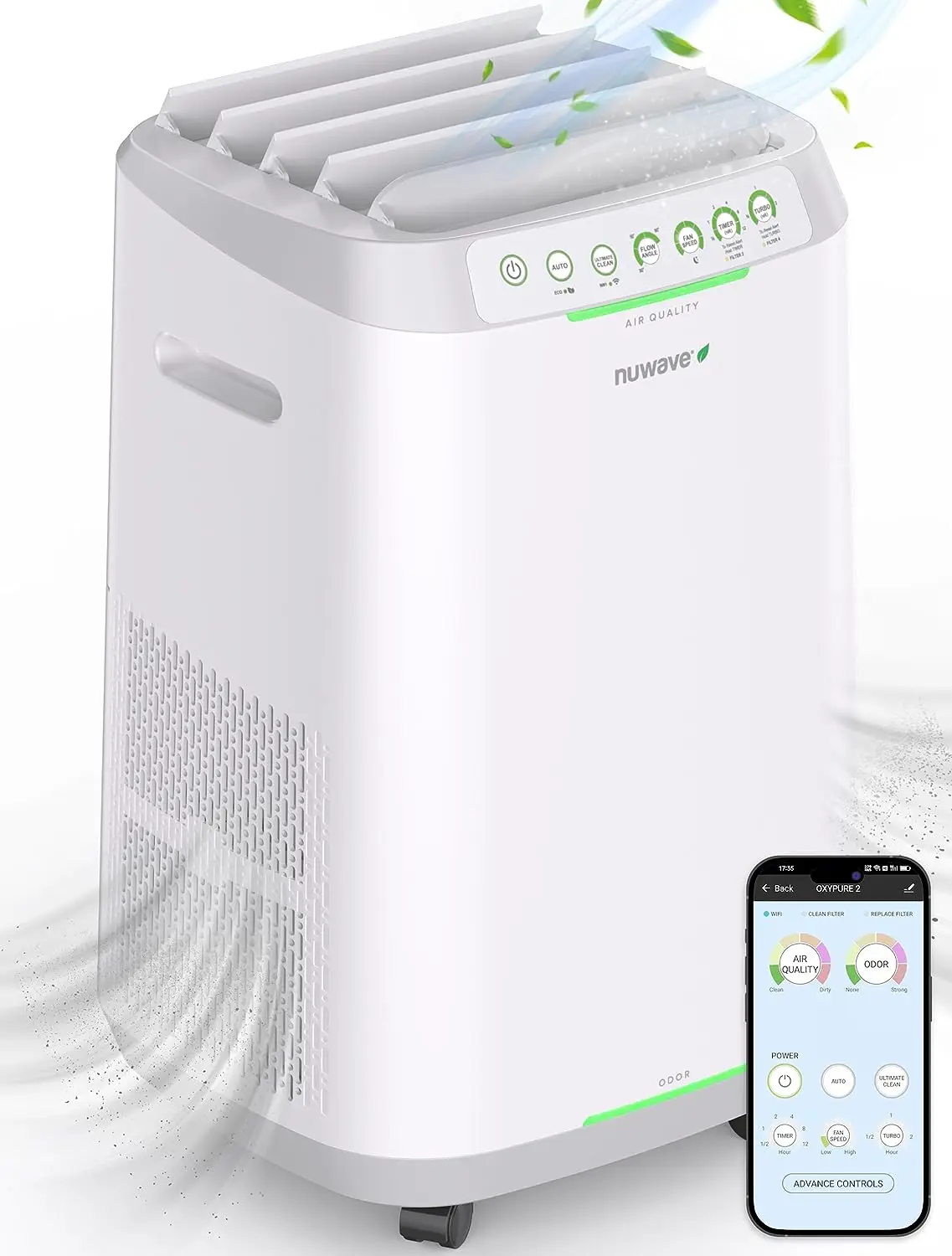 

ZERO Smart Air Purifiers, ZERO Waste & ZERO Filter Replacements, Air Purifiers Covers Up to 2002 Sq.Ft. for Home Large Room Air