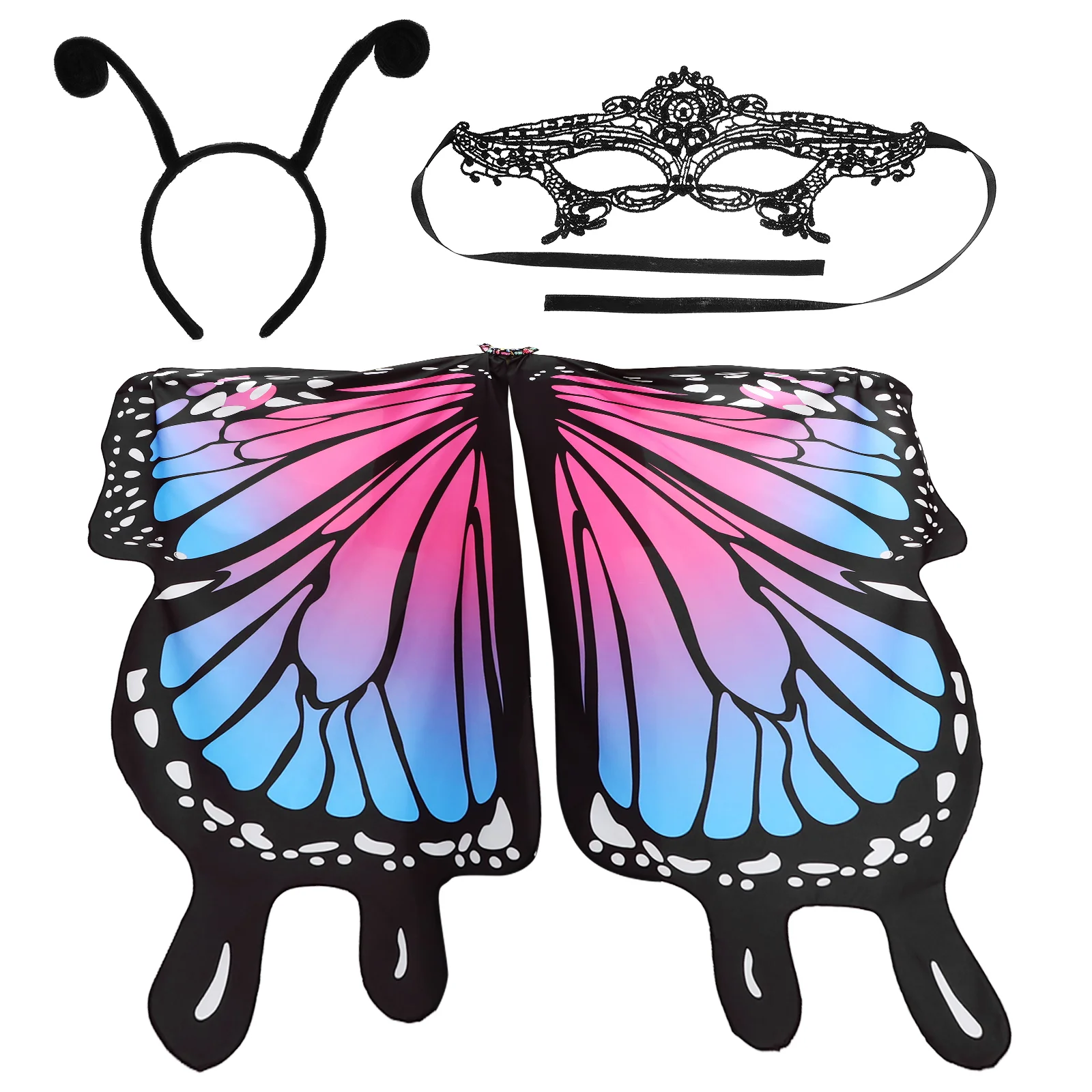 

Butterfly Shawl Set Large Cape Beach Towel Girls Costume Butterflies Cloak Masquerade Masks Wing Party Fashionable