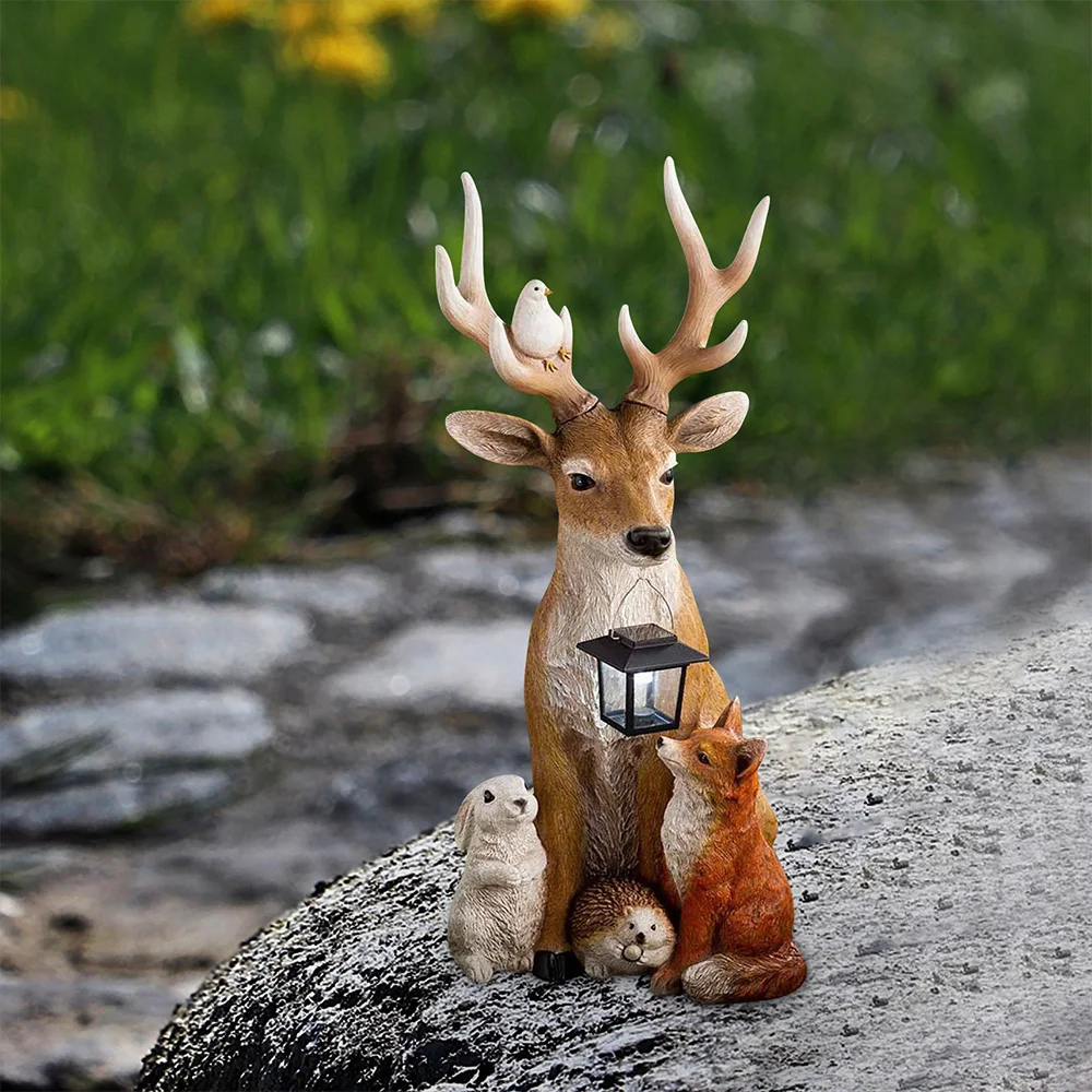 

Лампа на солнечной батарее, креативное садовое украшение в форме животного, уличный садовый декор, прочный, широко используемый уникальный ...