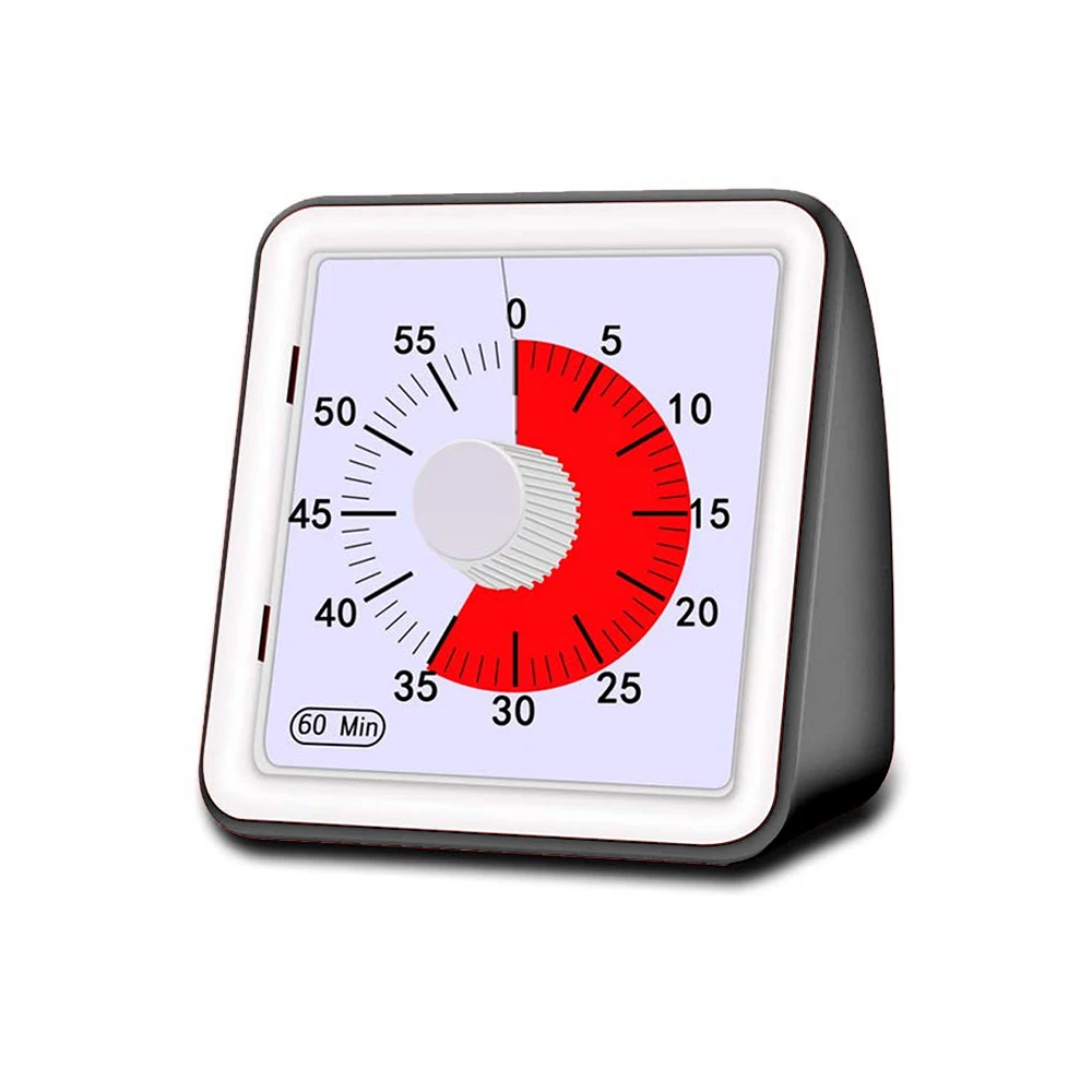 Syezyo 60-Minute Visual Timer, Classroom Countdown Clock, Silent Timer for Kids and Adults, Time Management Tool for Teaching