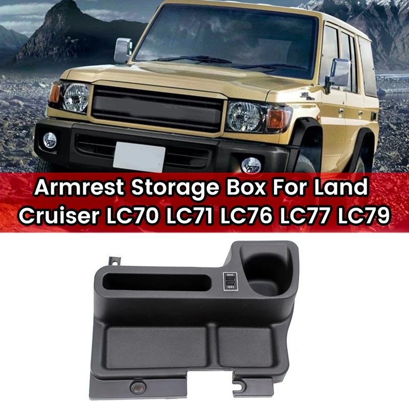 

Car Armrest Storage Box W/USB Tray Gear Insert Water Cup Holder For Toyota Land Cruiser LC70 LC71 LC76 LC77 LC79