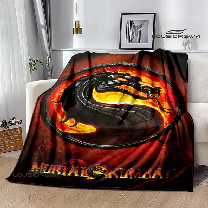 Одеяло Mortal Kombat с принтом логотипа, теплое, мягкое и удобное для дома, путешествий и в качестве подарка на день рождения.