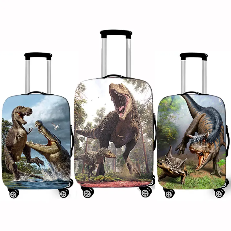 Ferocious Dinosaur 3D Printed Leather Suitcase Cover Woman Travel Suitcase Flexible Protective Cover 18-32 Student Luggage Cover