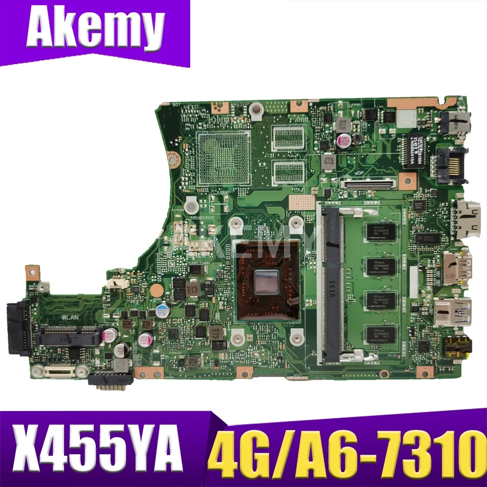 

X455YI Laptop motherboard for ASUS X455YA X455Y X454Y A454Y K454Y R454Y original mainboard 4GB-RAM A6-7310 CPU