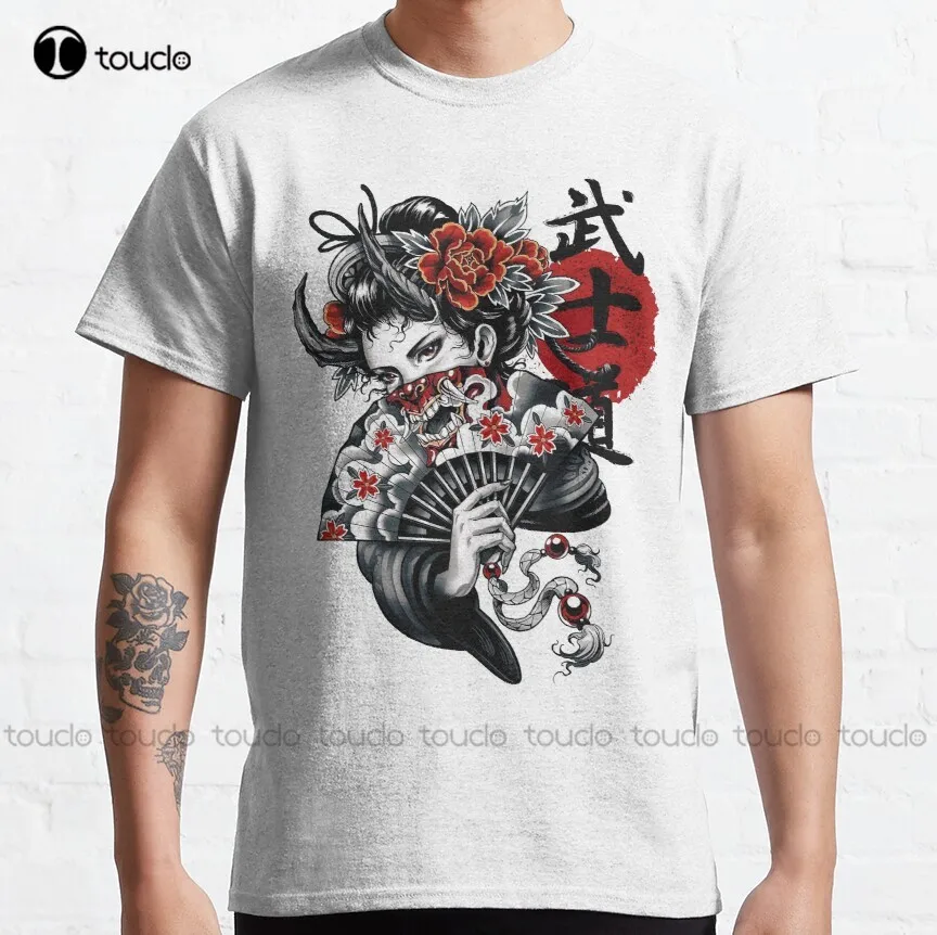 

Японская гейша девочка Vaporwave кибер-Попарт городской стиль Классическая футболка футболки для женщин забавная художественная уличная одежд...