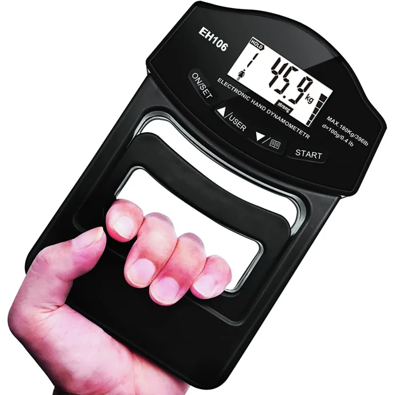 

396Lbs/180Kg Digital Hand Dynamometer Grip Grip Strength Tester with LCD Screen for Forearm Training Finger Power Weightlifting