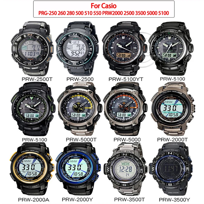 Resin Watch Band Strap Suitable for Casio ProTrek PRG-260 270 550 PRW3500 2500 5100 Mens Rubber Sports Waterproof Buckle