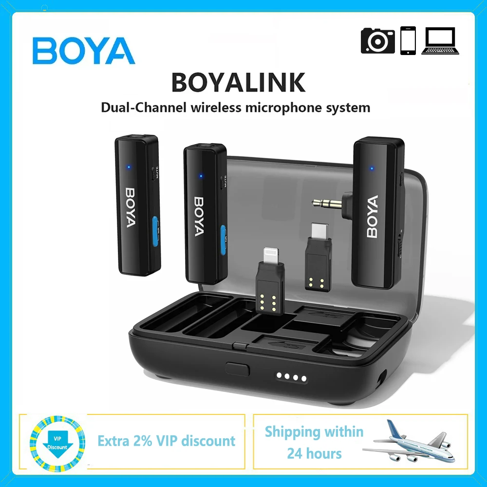 

BOYA BOYALINK беспроводной петличный микрофон для iPhone Android DSLR камера Youtube прямая трансляция аудио запись интервью