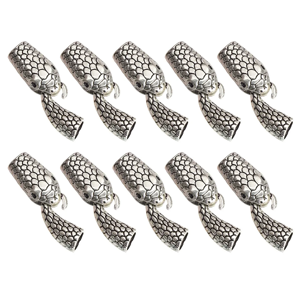 

10 Pairs Bracelet Making Materials Snake Head Clasp Vintage Clasps Closures Jewelry Toggle Alloy Necklace Connectors