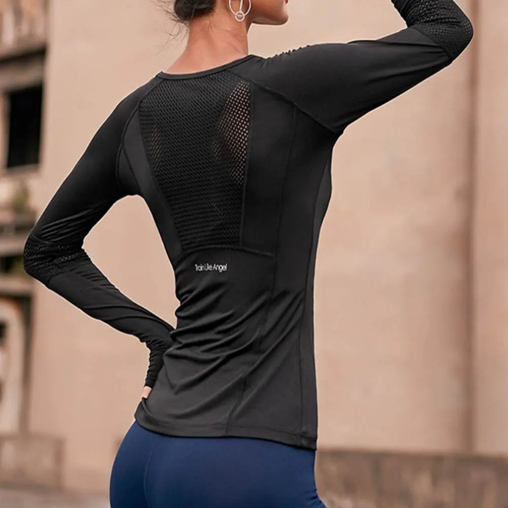 

Women's Sports Wear For Fitness Running Jogging Seamless Long Sleeve Gym Woman Sport Shirt Yoga Top Female Workout Tops T-shirt